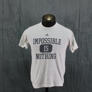 Adidas Shirt (Retro) - Impossible is Northing Word Graphic - Women's Large